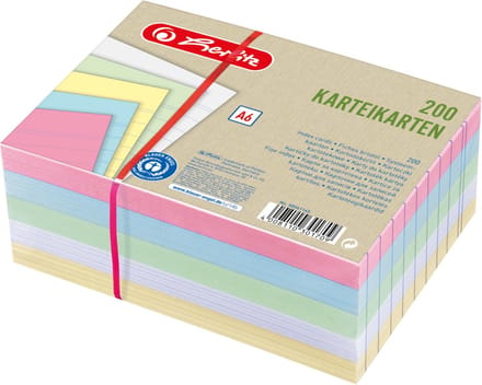 Herlitz systeemkaarten - A6 - lijn - assorti - 200 stuks