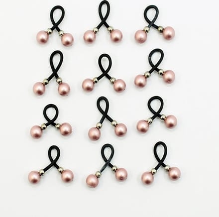 Haar binders met Swarovski Parels powder rose