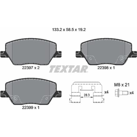 Remblokset TEXTAR 2239701, voor