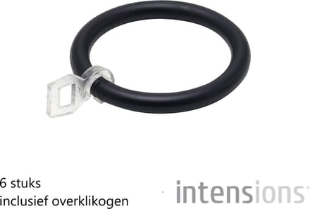 Intensions classic ring roede - ø 20 mm - zwart - 6 stuks