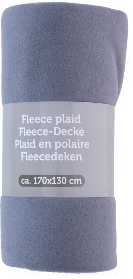 Excellent Houseware Deken / plaid - fleece - blauw - 170 x 130 cm