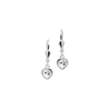 Yep! oorhangers hart zirkonia brisur haak - Zilver
