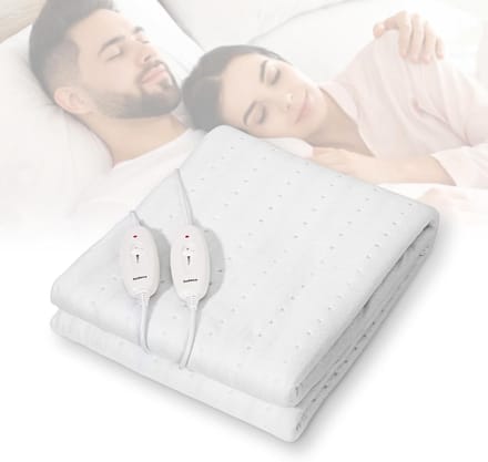 Elektrische Deken - Verwarmde Topper - Warm Slapen - Dubbele Regeling - 160x140cm - Wit
