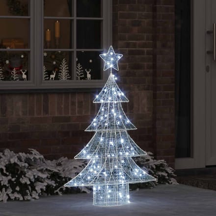 vidaXL Kerstboom 100 LED's Koudwit 120 cm Acryl