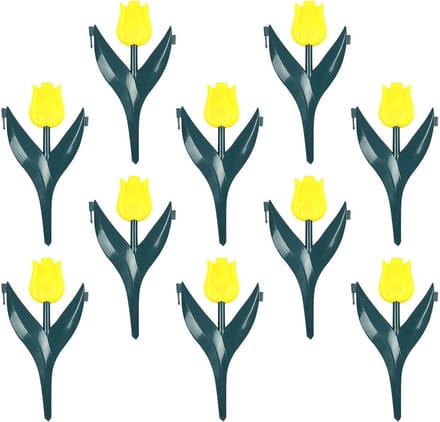 Bloembedrand Set - Tuinafscheiding Decoratief - Tuinrand Creëren - Bloemvormige Blokken - 10 Delig - Geel