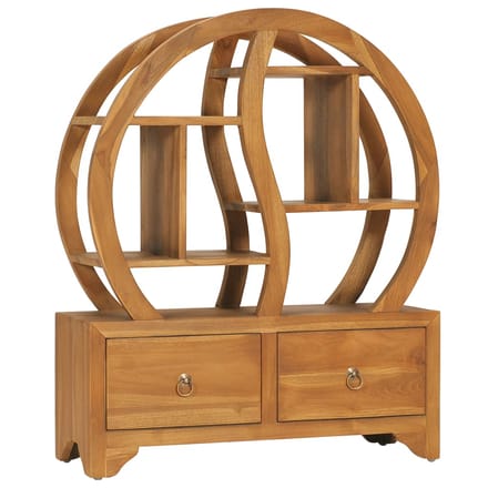 vidaXL - Kast - met - yin - yang - schap - 68x26x83 - cm - massief - teakhout