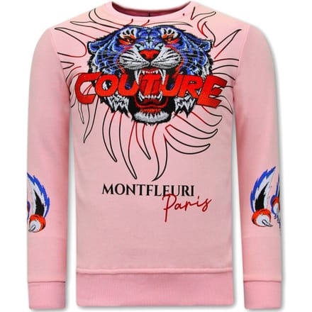 Heren Sweater met Print - Tiger Couture - 3717 - Roze