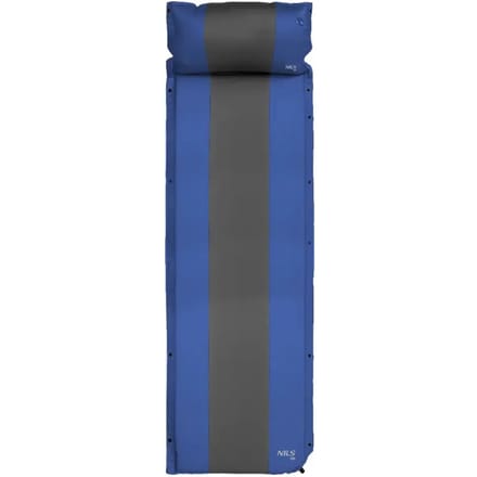 NILS CAMP NC4349 – Zelfopblaasbare Mat – Niebiesko-Szara – Met Kussen – Compact en Lichtgewicht