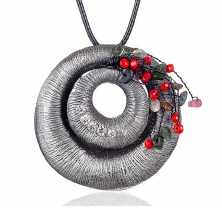 Ketting Kikkie metaal met rood- verstelbaar - Charme Bijoux