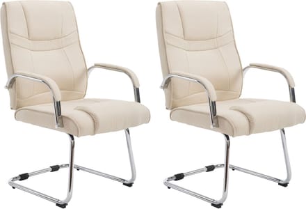 CLP Attila Set van 2 Eetkamerstoelen - Stof creme