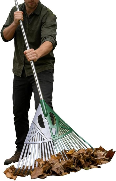 Tuinbladhark - Gras hark - Gazon opruimen - Brede kop - 56 x 47 cm - A