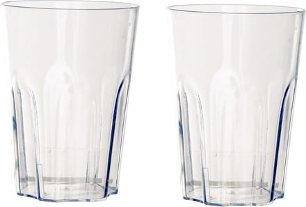 Araven kunststof drinkglazen - 2x stuks - onbreekbare waterglazen - 400 ml - polycarbonaatglas