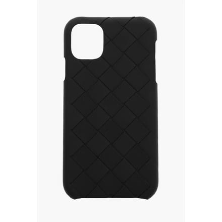 Intreccio leren iPhone 11-hoesje in zwart