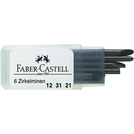 Faber Castell Potloodstiftjes voor passer - koker a 6 st.