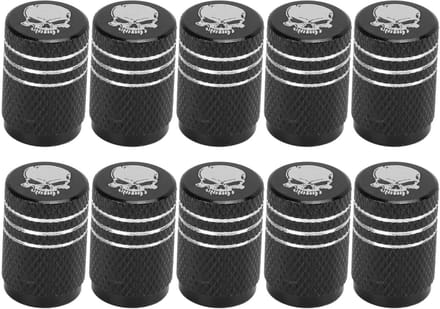 Dailygoods- Ventieldopjes 10 Stuks - Schedelpatroon - Ventieldoppen Auto - Ventieldop Fiets - Universeel - Geschikt voor Auto's/SUV's