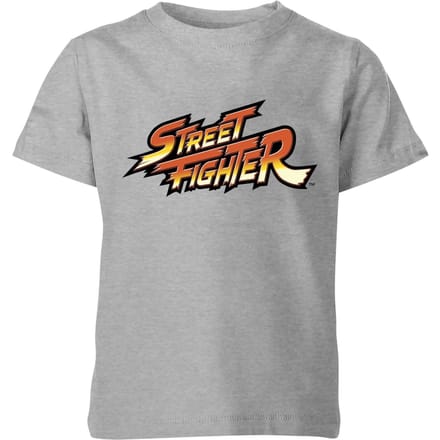 Street Fighter Logo Kids' T-Shirt - Grey - 122/128 (7-8 jaar)