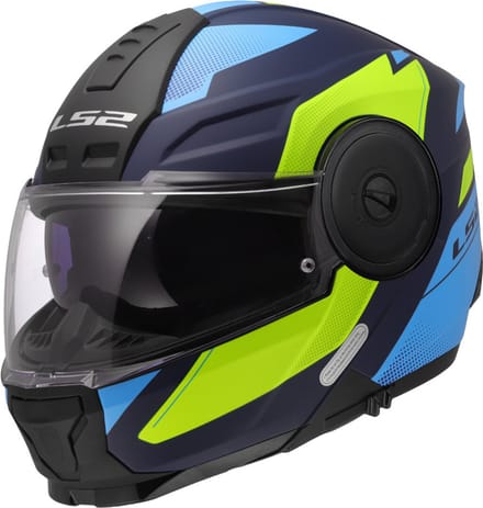 LS2 FF902 Scope II Duria Blauw H-Vis Geel 06 Systeemhelm - Maat S - Helm