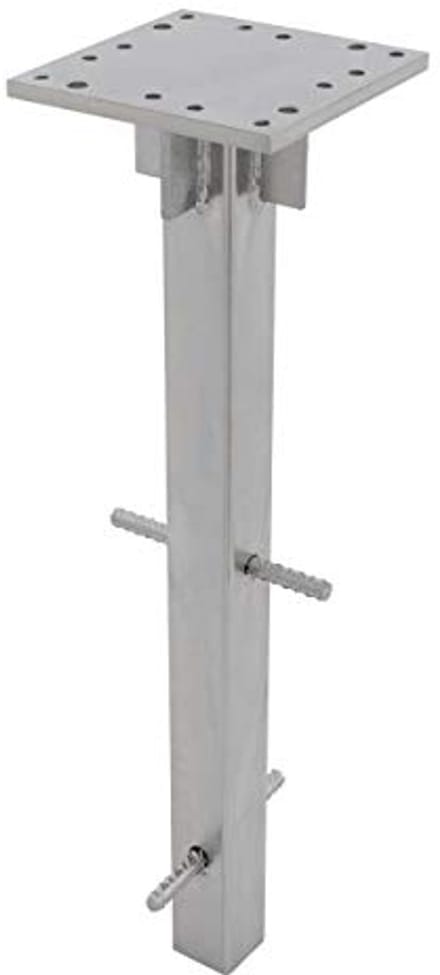 Grondanker Parasol - Stabiele Voet - Parasol Plaatsen - Verzinkt Staal - 50 cm Lengte - Zilver