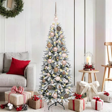 vidaXL - Kunstkerstboom - Wit - 120 - cm - PVC - en - plastic - en - staal - en - PE