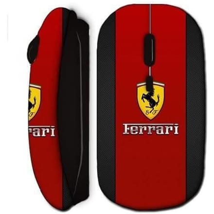 Souris sans fil - Ferrari - Rouge Noire - Clé USB WiFi - Compatible Mac et PC - Ergonomique