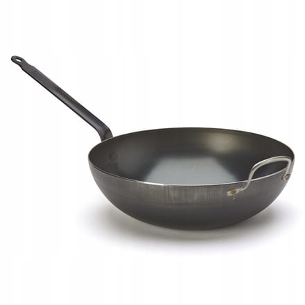 De Buyer Blue Carbon Wok 32 cm - Professionele Koolstofstalen Wok