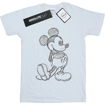 Disney Jongens Mickey Mouse Sketch Kick T-Shirt (Wit)