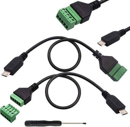 Dailygoods - 2 Stuks Micro USB Terminalstekker Kabel voor DIY