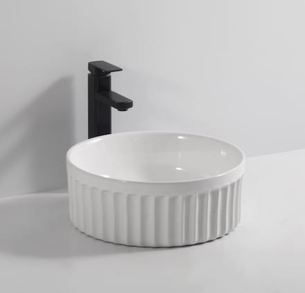 LINEA UNO - Rasna 39 - Glans wit - Waskom - - Keramiek - Rond - 251107