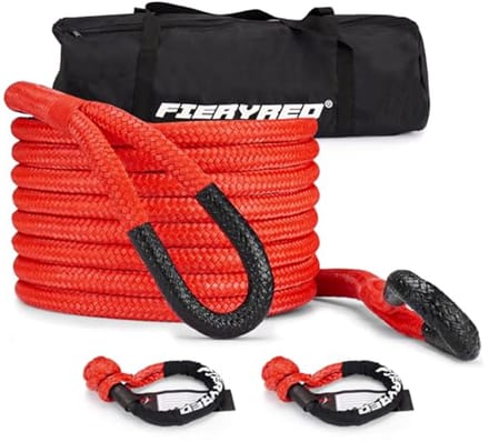 Kinetisch Hersteltouw 7/8 Inch 30 FT met Zachte Sluiting en Power Stretch