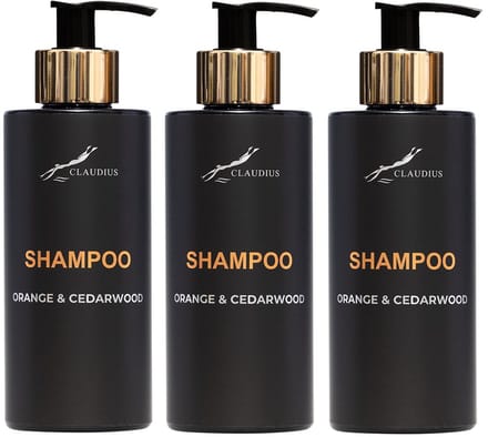 Shampoo Orange & Cedarwood 300 ml - gouden pomp - 3 stuks