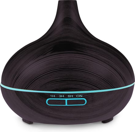 Auronic Aroma Diffuser - 300 ml - Luchtbevochtiger - 7 LED Kleuren - Incl. 2x Olie - Donkerbruin