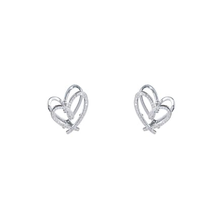 Go Dutch Label Oorhangers Crystal Heart Hoop Zilver