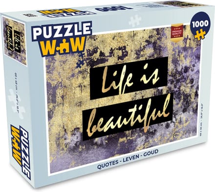 Puzzel Quotes - Leven - Goud - Legpuzzel - Puzzel 1000 stukjes volwassenen
