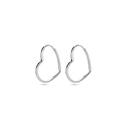 Zilver Gerhodineerd Oorringen Hart 1338379