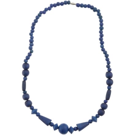 Behave – Houten kralen ketting – 48 cm – Donkerblauw – Boho stijl