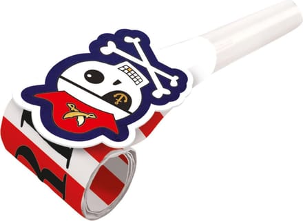 Amscan Feesttoeters Piraten Junior 30 Cm Papier Rood/wit 8-delig