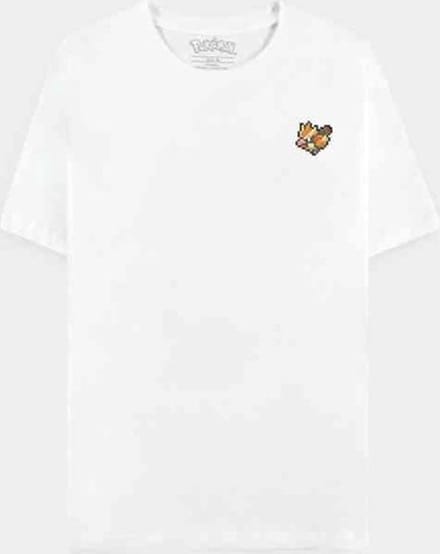 Pokémon Heren Tshirt -S- Pixel Pidgey Wit