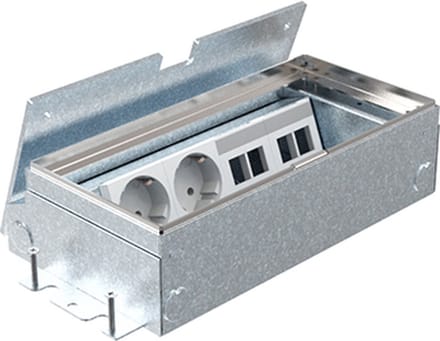 HPL instortvloerdoos 65mm 2x WCD + 4x data - deksel inleg 7mm (583.0242)