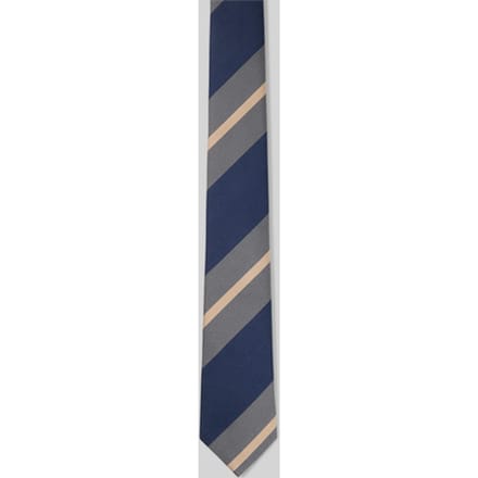 Stropdas met zijde, marineblauw/grijs gestreept