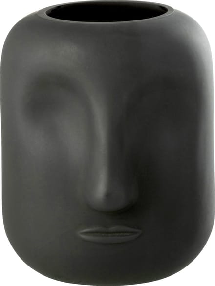 J-Line vaas Noe - glas - zwart - small - Ø 16 cm