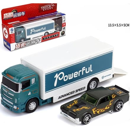 1:64 Camion Container Scania Camion Container Américain Modèle Miniature Jouet Véhicules de Transport Remorque en Métal Moulé sous Pression Avec Système à Ressort gray