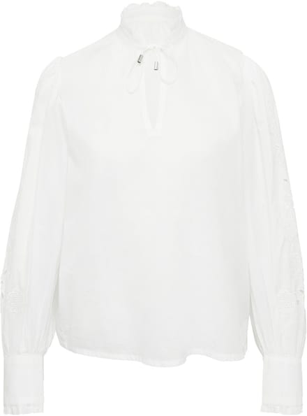 QS - female - Katoenen blouse met borduursel op de mouwen