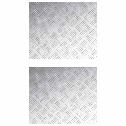 vidaXL - Trapmatten - 2 - st - 60 - x - 50 - cm - Zilver - Aluminium - Rechthoekig