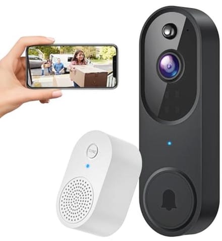 Draadloze Slimme Deurbel Camera met HD Beelden, AI Detectie en Twee-weg Audio