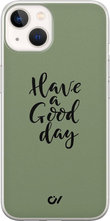 Hoesje geschikt voor Apple iPhone 13 - Good Day - - Groen - Apple - Casevibes
