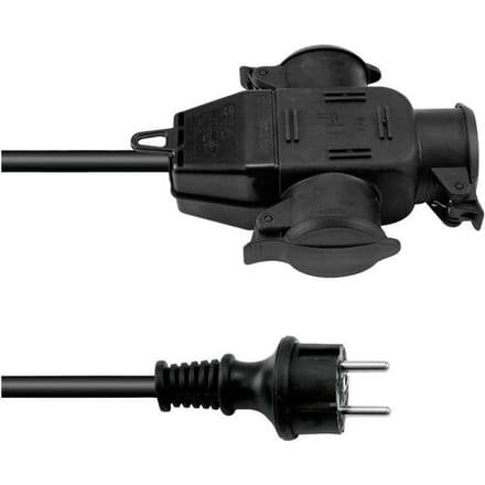 Eurolite verlengsnoer buiten 3 meter – verlengkabel buiten – waterdicht - 3 voudig