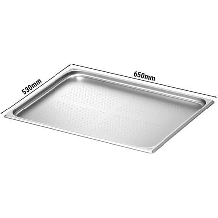 GGM Gastro (6 stuks) RVS GN-bak GN 2/1 - geperforeerd - Diepte: 20mm zilver