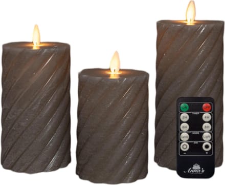 Anna's collection - Stompkaars swirl wax led bewegende vlam met afs...