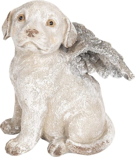 Clayre & Eef Beeld Hond 16x13x20 cm Grijs Kunststof