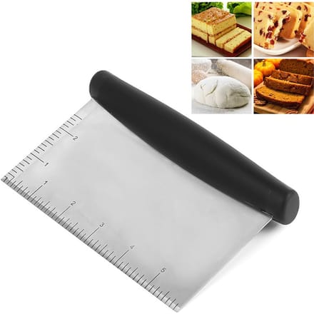 Multifunctionele Bank Schraper Roestvrij Staal Pizza Deeg Schraper Hakker Deegsnijder voor Brood en black